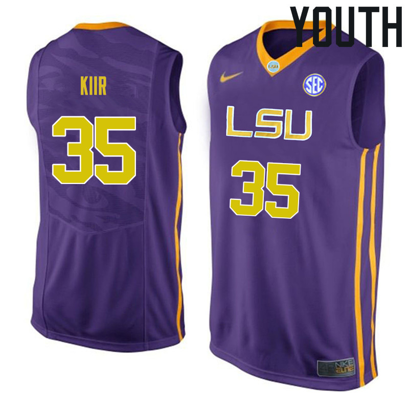 Youth #35 Mayan Kiir LSU Tigers College Basketball Jerseys Sale-Purple